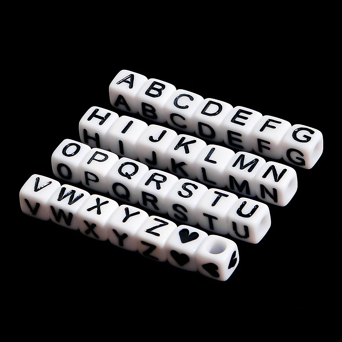 Wholesale 6x6mm Loose Plastic Acrylic English Cube Letter Beads Square Alphabet Beads For Diy Bracelet Other Jewelry Making