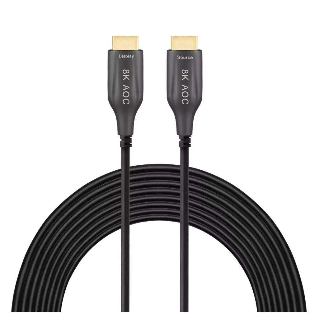 Гибкий 8k 48Gbps активный оптоволоконный AOC тонкий 50m HDMI