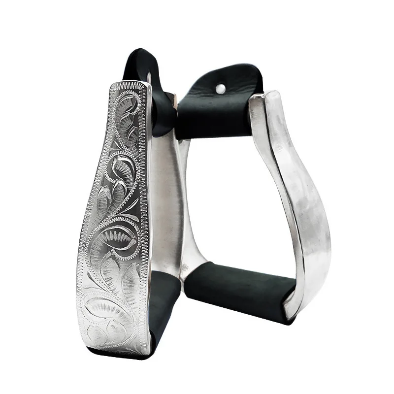 Western Horse Riding  Aluminum Visalia Stirrups Tack Horse  Stirrups Equipment Saddle With Rubber or Iron Pad