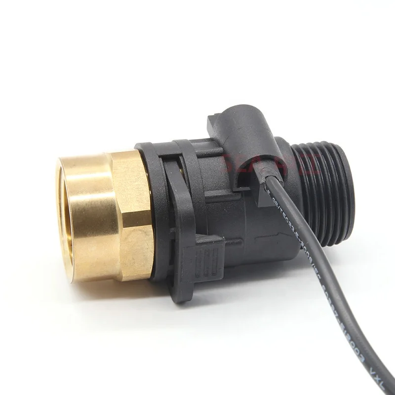 ZJMAZ-25 One inch Water Flow Sensor Hall Effect Turbine Flow Unscrew Removable Model Brass Female Inlet To Plastic Male Outlet
