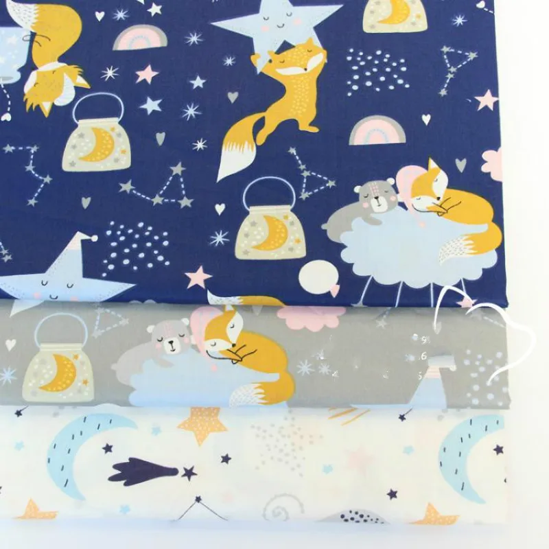 Stock  Cartoon printy Cotton Twill fabric Custom Printing  for Sewing Baby Supplies Sheets