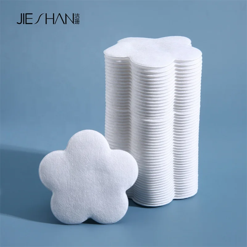 Good Quality Panic Buying Disposable Cosmetic Facial Organic Cotton Shaped Quilted Cotton Pad Flower Customized Cotton Pad