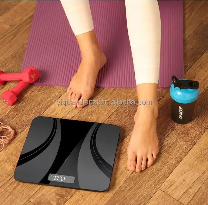 ITO Pattern Special Design Tempered Glass Bathroom Scale 180kg Digital Body Scale