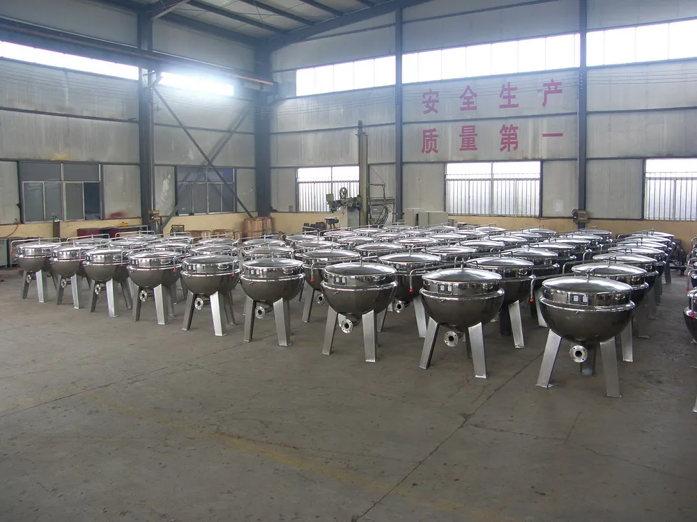 Vertical high pressure steam jacket heating sandwich pot/meatball frying machine