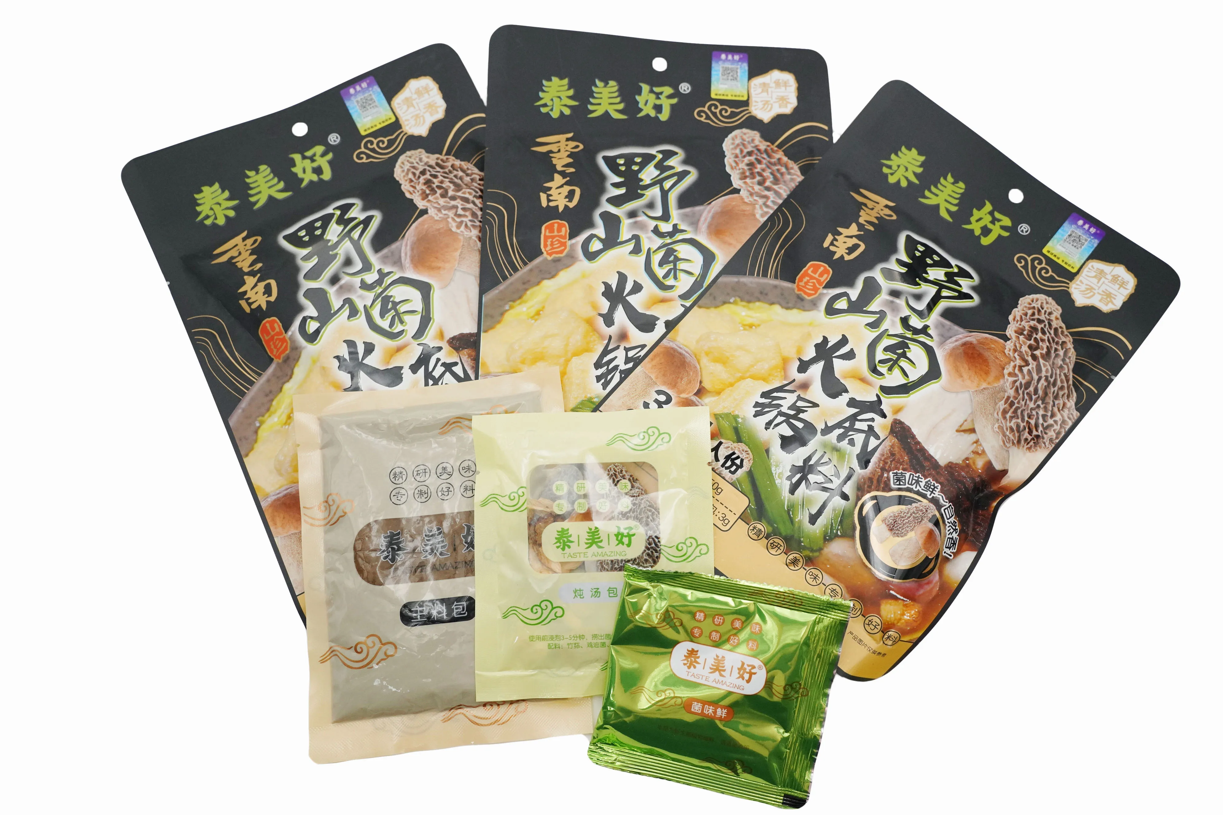 
Yunnan wild mushroom clear soup hotpot base Light taste mellow Soup mixing bag Contains wild bacteria Chinese Hot pot sauce 