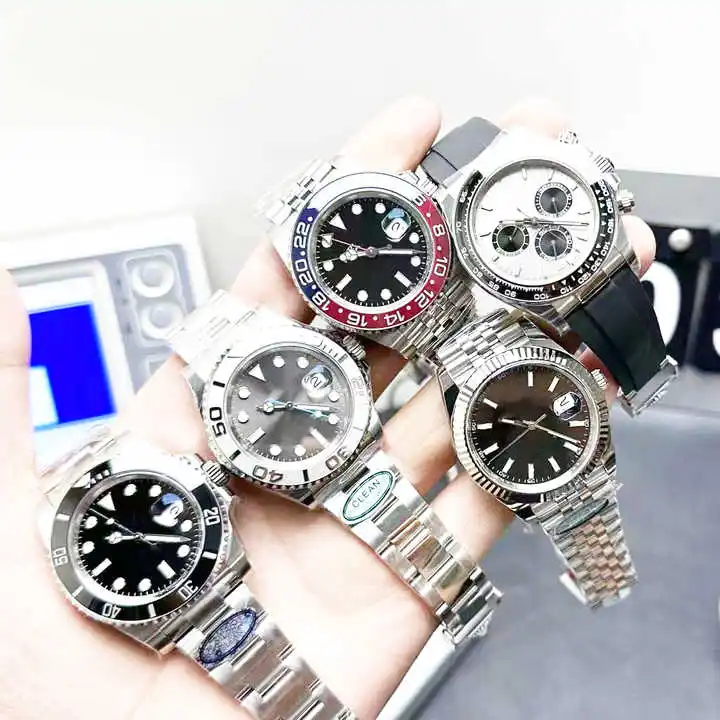 Чистящая фабрика Rolexes 5A производит сапфировые линзы 904l стальные водонепроницаемые и 100 метровые мужские деловые часы высшего уровня