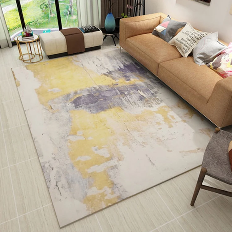 Factory Direct Sell Low Price Geometric Style Printed Floor Custom Nordic Bedroom Carpet