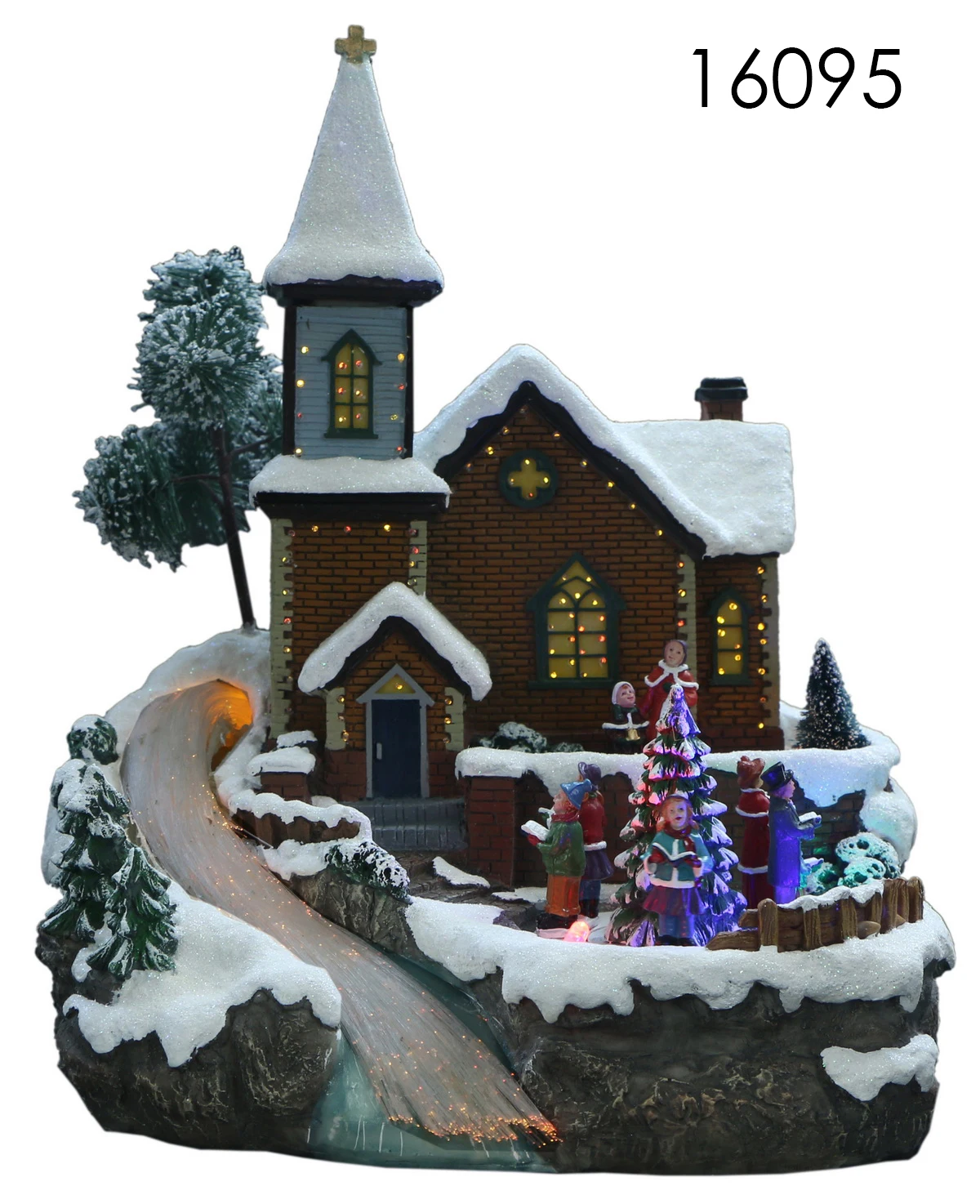 New arrival Christmas Walnut Soldier Factory with LED lights and walnut soldier Christmas tree rotation function with music
