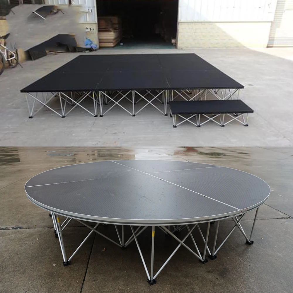 Stock ANYCASE Black 3x6ft Portable Church portable wedding concert acrylic stage platform For Rental