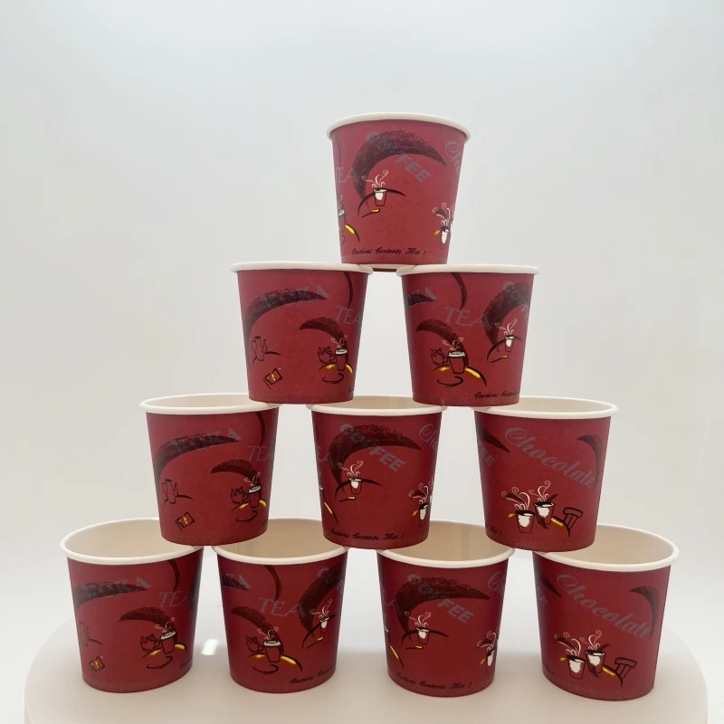 Wholesale printed single wall coffee tea taste mini paper cup with lids takeaway 4oz paper cup in stock
