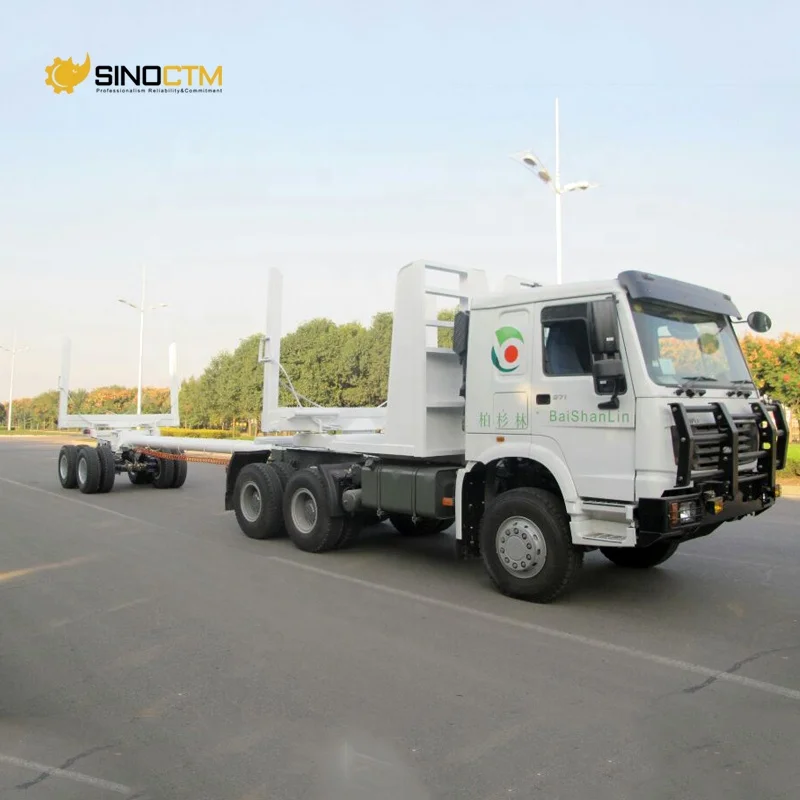 Sinotruk 6x6 8x4 Off road howo log trucks with loaders for sale
