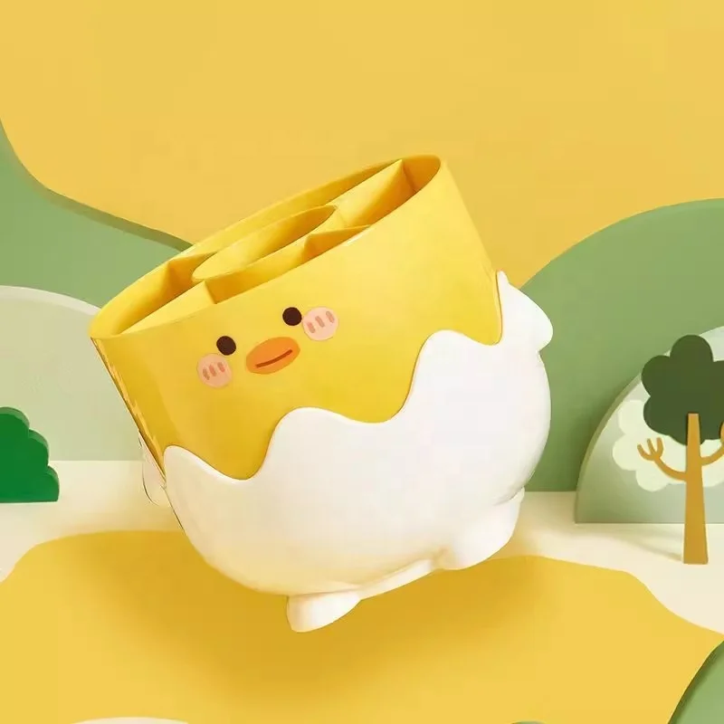 Home Decoration Silicone PVC Makeup Brush Holder Customized Cute Cosmetic Organizer Pen Holder for Desk