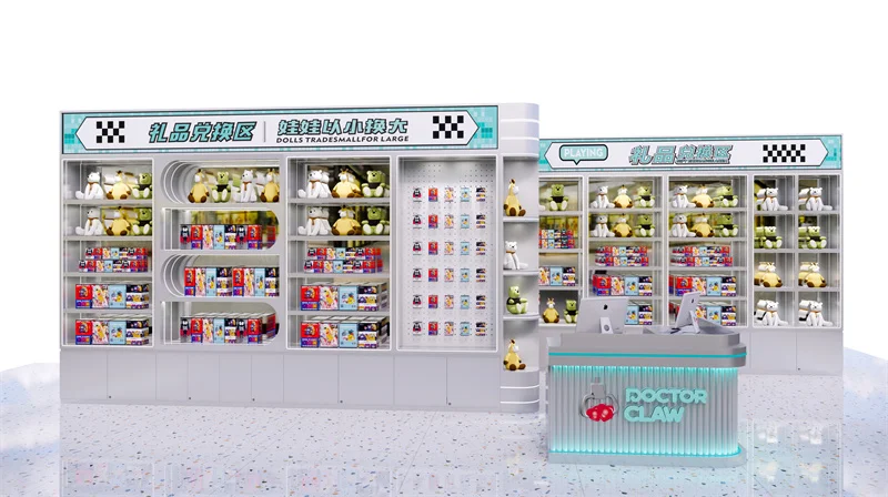 Gift exchange cabinet for video arcade center shelving Plush Toy Cabinet Display Counter Kids Toys Kiosk Design for gift store