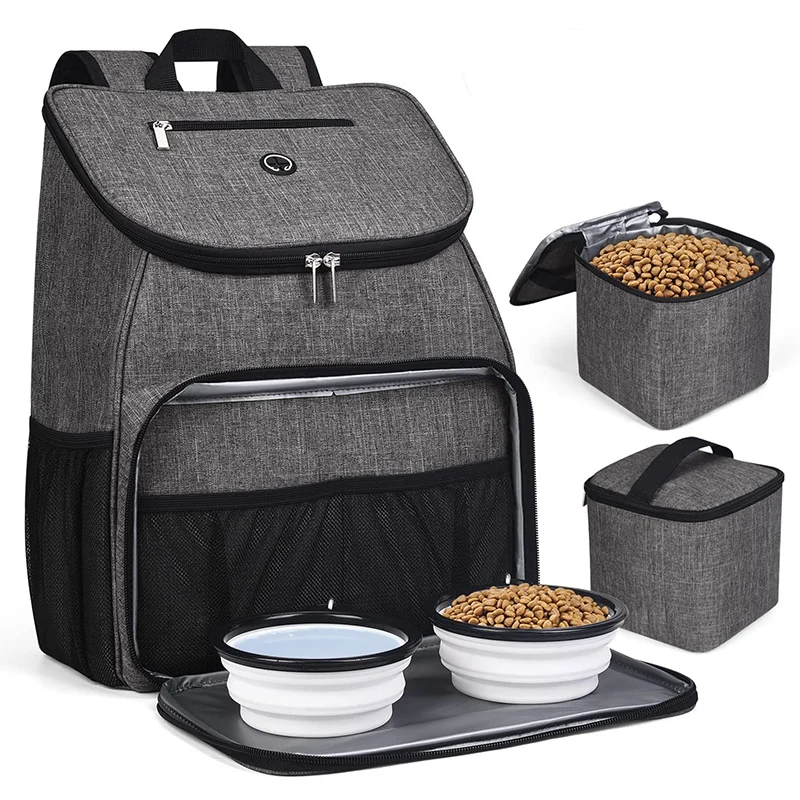 Airline Approved Pet Supplies Backpack Expandable Durable Pet Carrier Backpack with 2 Silicone Collapsible Bowls