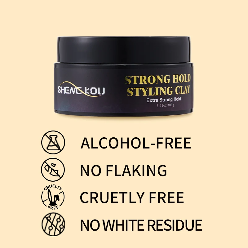 Oem Private Label Factory Custom Matte Finished Strong Hold Paste Water Based Fashion Hair Styling Mud Hair Clay