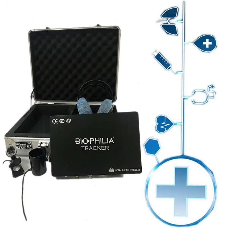 Body visualizer  Science NLS  biophilia x3 original software body analyzer with Vegeto food test in cup on body