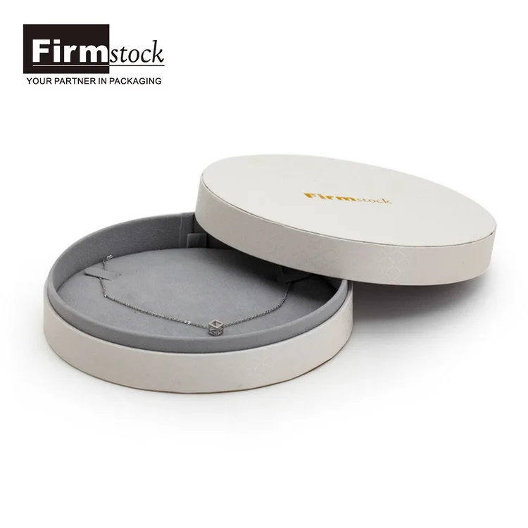 custom white luxury Round ring bracelet necklace velvet jewelry packaging display set box