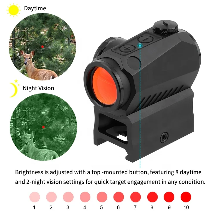 FOCUHUNTER 1X20mm Shake Awake Red Dot Sight IPX7 Waterproof Shockproof 850G Red Dot Sight Scope