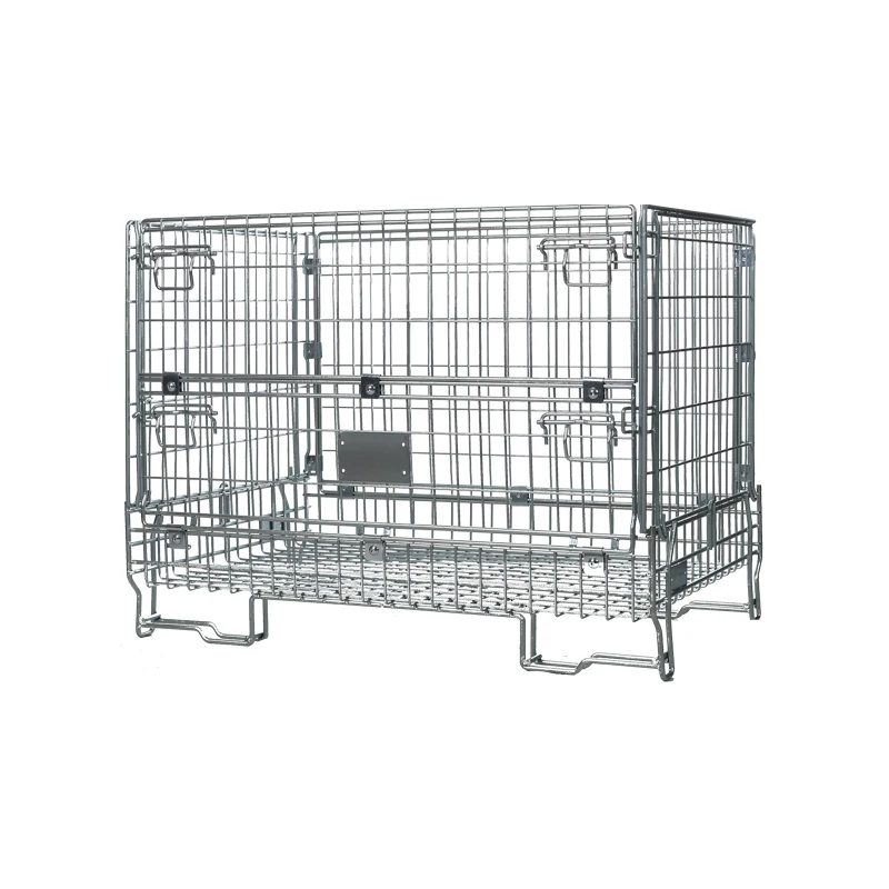 Складной оцинкованный портативный контейнер для хранения металлический ящик из проволочной сетки