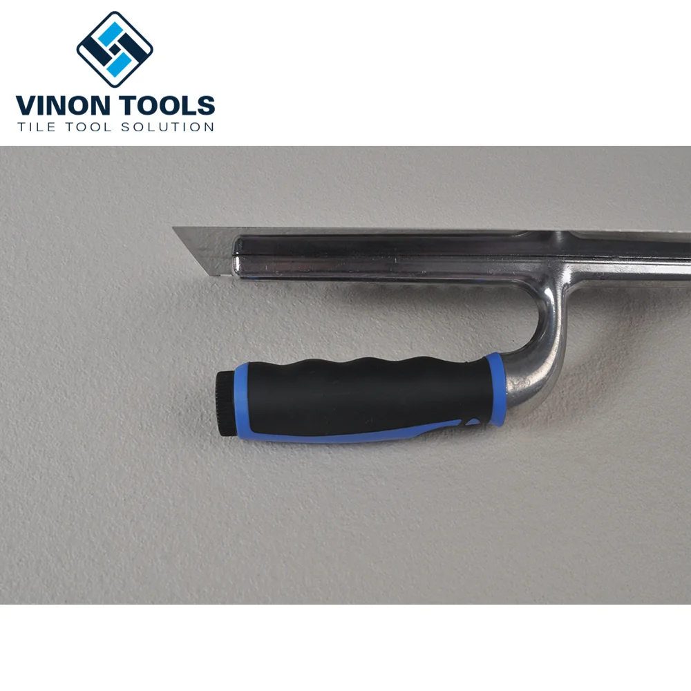 With Soft Grip Handle, Construction Tools Adhesive Notched Trowel, Germany Stainless Steel Trowel Vinon Tools 280x115mm 52030207