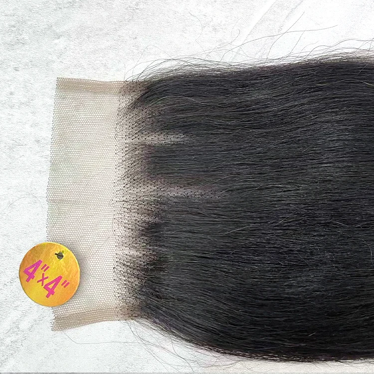 4*4 T Part Lace 6 pcs Set Straight Body Wave Curly Human Hair Blend Hair Weave Bundles For Women