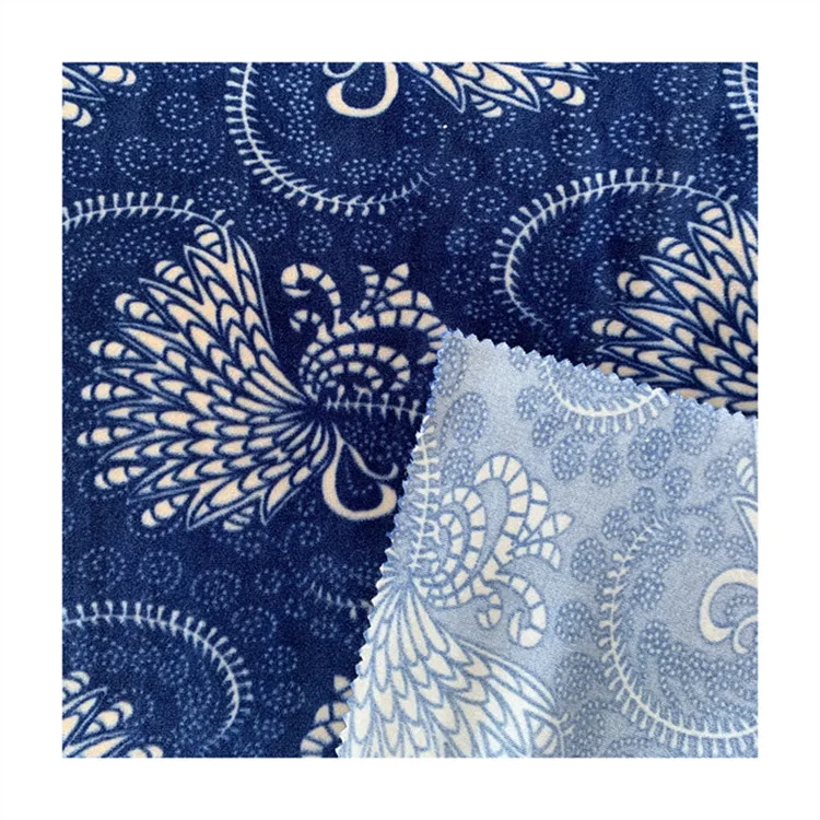 Hot sale 100% polyester skin design velboa floral print holland velvet fabric printed fabrics for garments