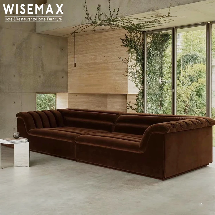 Мебель WISEMAX Итальянский ретро роскошный красный бархатный тканевый комплект мебели для гостиной диваны l-образной формы секционные тканевые