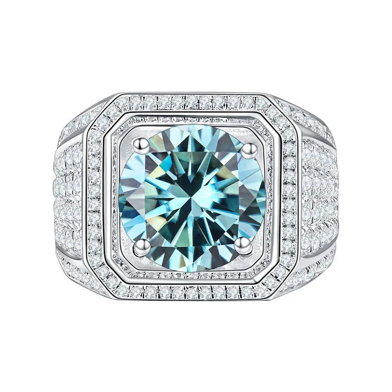 9 Adodo Wholesale Factory direct sales Luxury Domineering Fine Jewelry S925 Sterling Silver 2Ct real moissanite ring for men