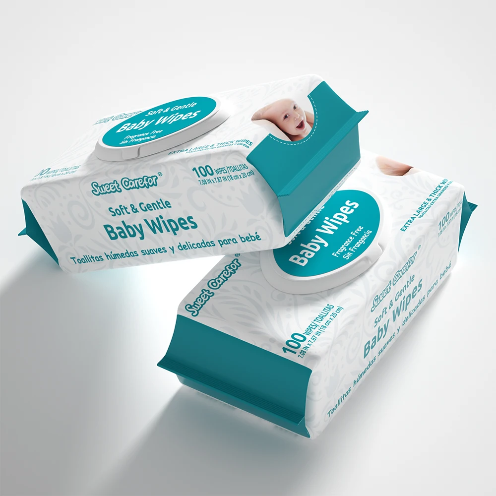 Sweet Carefor 55g Baby wipes,100pcs/bag Pearl Design Water Wipes,Ultra Moisturizing Biomimetic Phospholipid Formula Wet Wipes