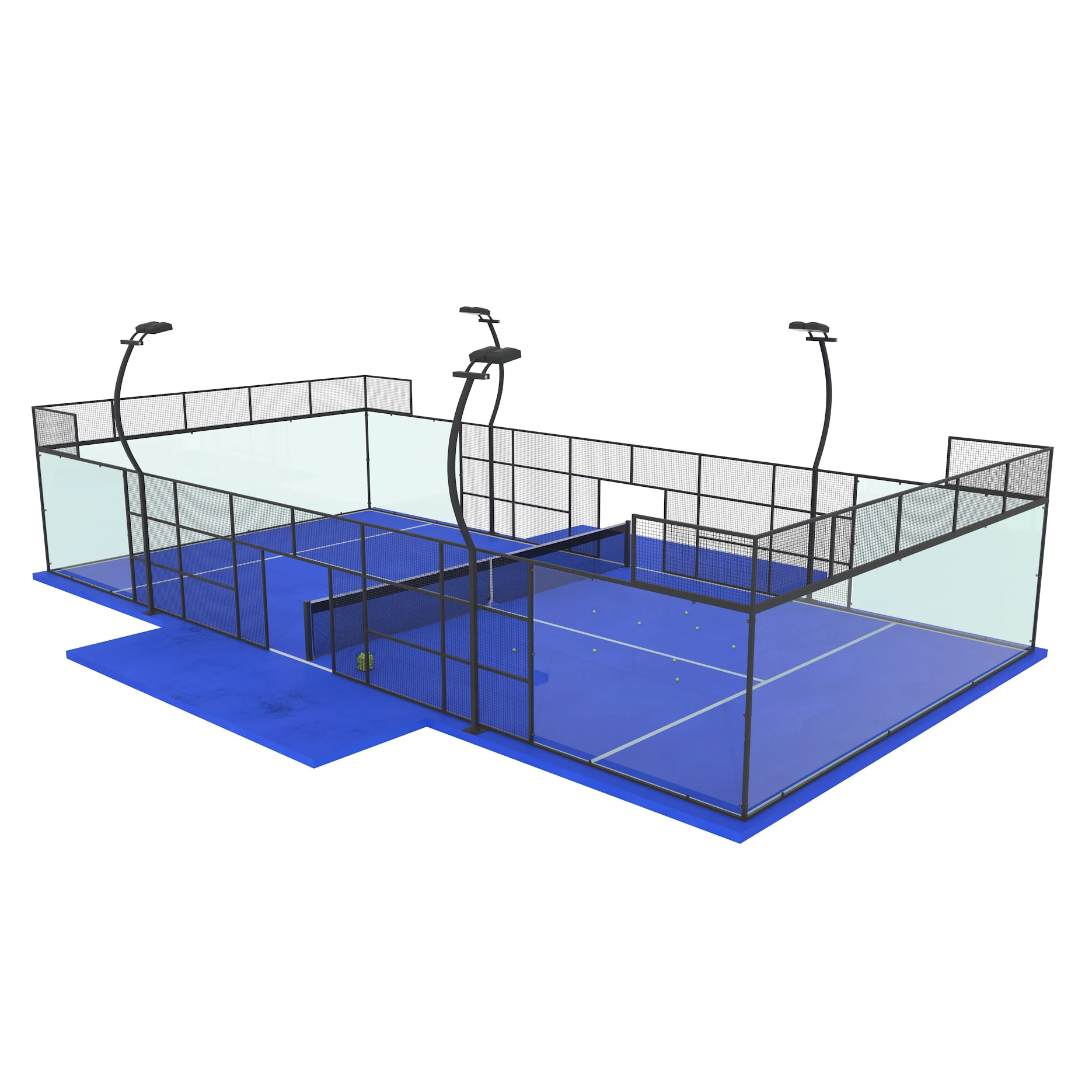 JS Free Sample Artificial Grass Sports Flooring Professional Hot Sale Panoramic Canchas De Padel Tennis Court