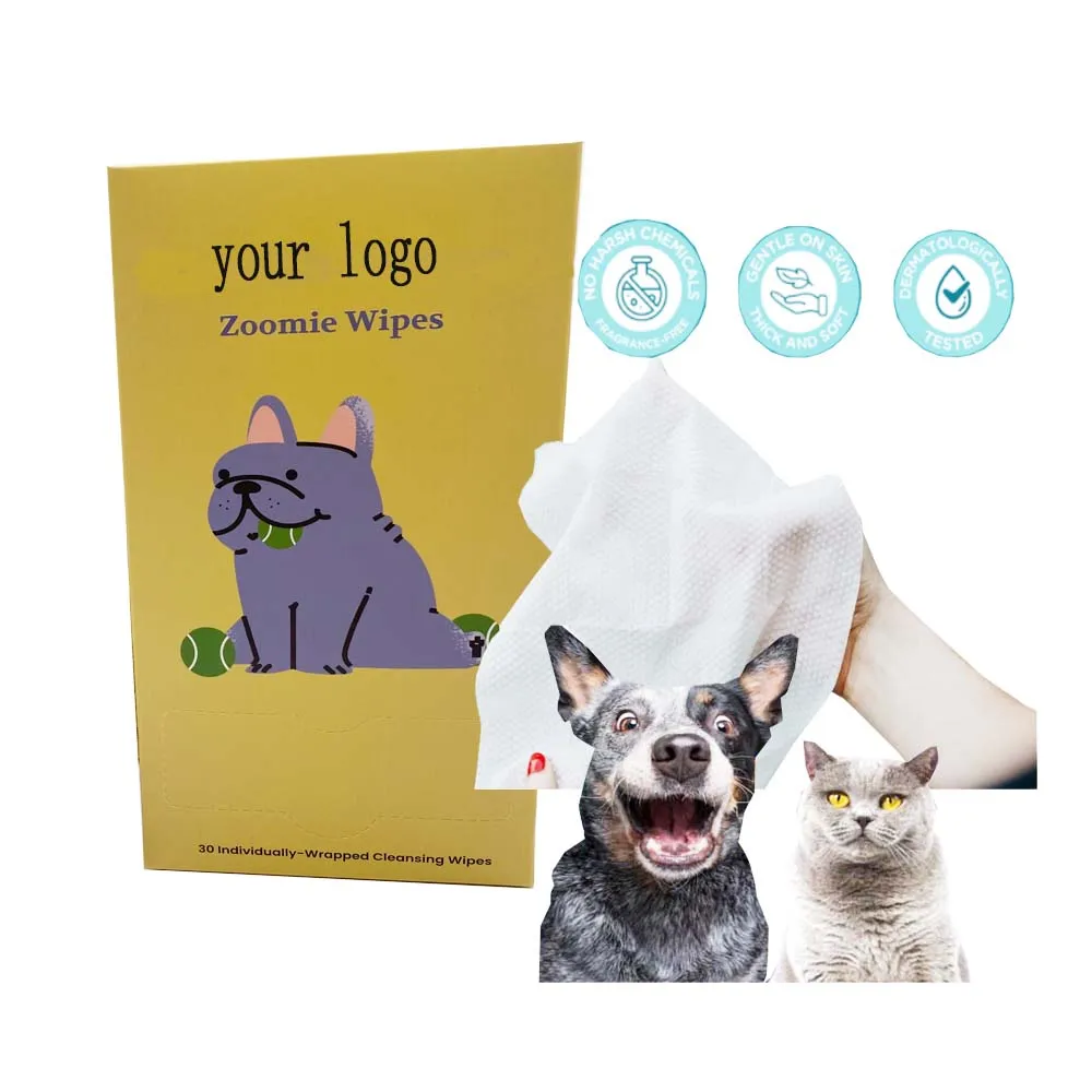 Customized Packaging Natural Material Private Label Soft Pet Washable For Paws Body Cleaning