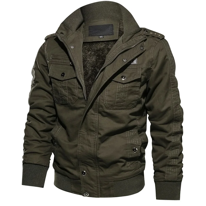 
Dropshipping Wholesale Autumn Winter Jaket Thickening Warm Fleece Jacket Mens Military Army Coat 