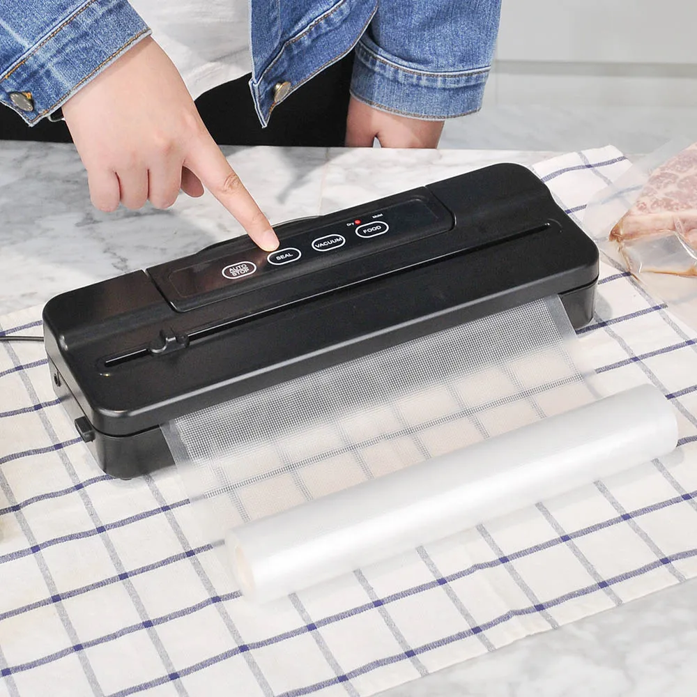home use professional high food vacuum sealer with plastic food bag roll  dry wet food products sealer machine electric