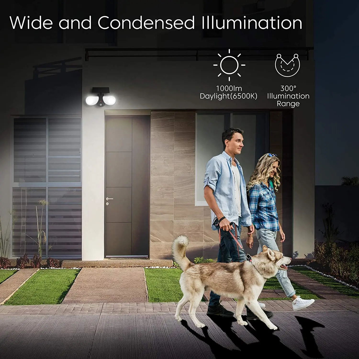 2 Adjustable Heads Solar Lights Outdoor Detachable Solar Panel Solar Wall Lights With Motion Sensor Security Solar Wall Light