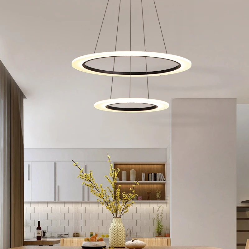 Acrylic Round modern Luxury Home decoration Rings LED Ceiling Pendant Lights for dining room