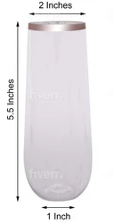 9 Oz Gold Rim Stemless Plastic Champagne Flutes Clear Unbreakable Toasting Wedding Wine Glassware, Shatterproof Disposable cup