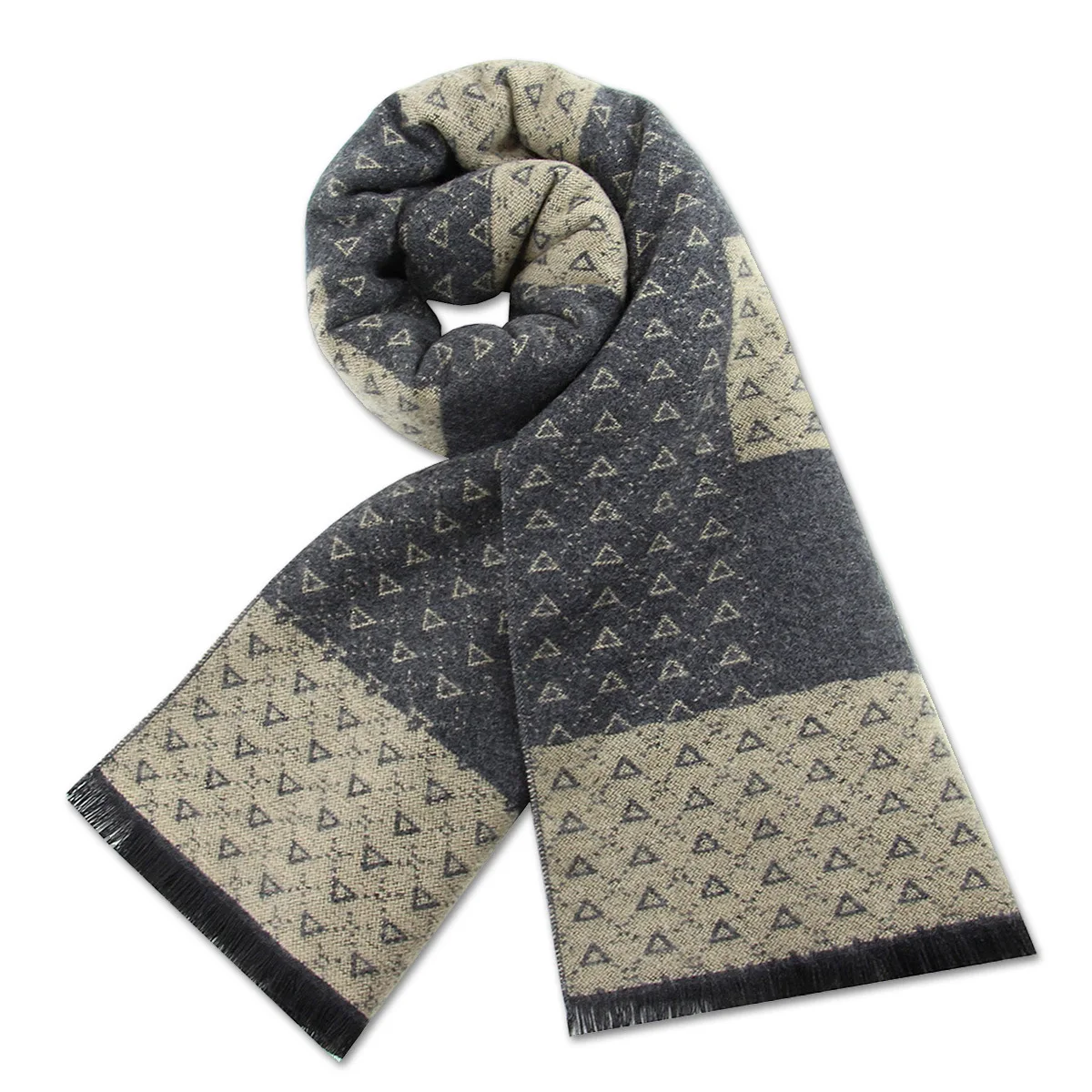 Winter Grey Black Scarf Men Zhejiang Scarf Manufacturers Wool And Polyester Shawls And Scarves For Man