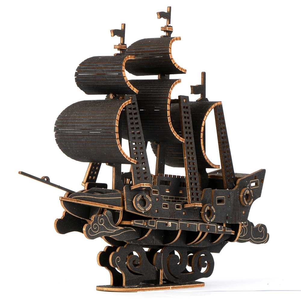 LT-Chuan01-YS DIY Educational Toys 3D Wooden Puzzle Adults Kids  Laser Cut Basswood Ocean Sailboat Model Wood Crafts Ship Decor