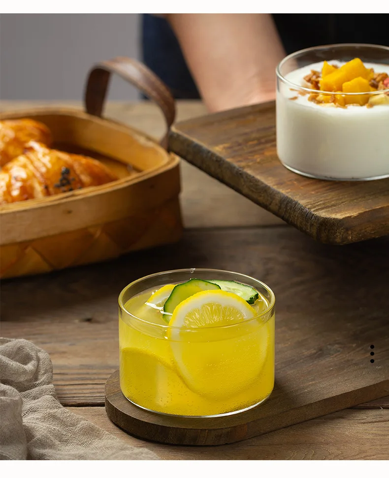 High Temperature Pudding Glass Ice Cream Yogurt  Milk Coffee Cup Oven Delicate Baking Mold Dessert Glass Cup