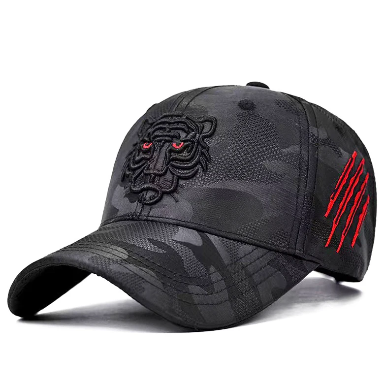 Cool Hip Hop Style Animal Dad Hats Embroidered Tiger Baseball Cap Dad Hat For Men Women