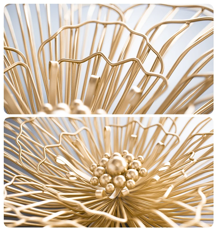 Небольшое металлическое украшение для стен с вырезами и цветами художественное Золотое интерьерное современный роскошный домашний Настенный декор