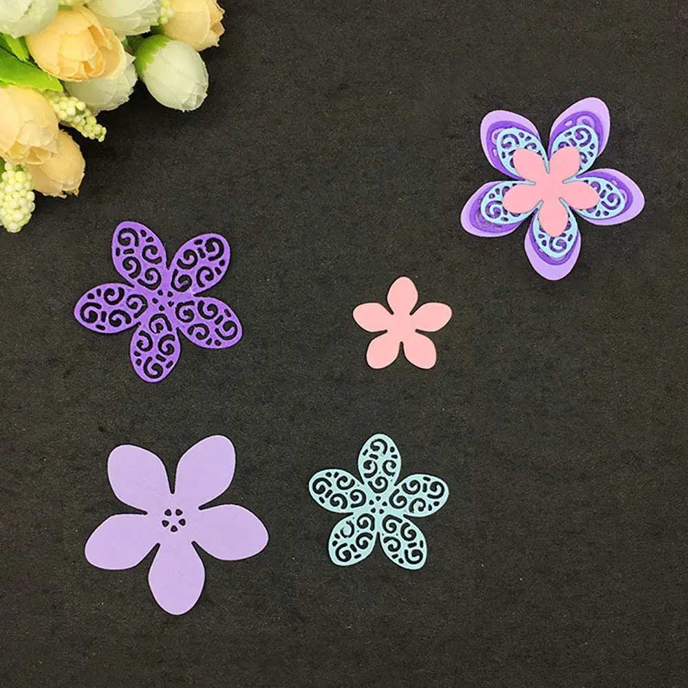 Cutting Dies Metal Flower Embossing Stencils for DIY Scrap booking Photo Album Decorative DIY Paper Cards Making Gift Metallic