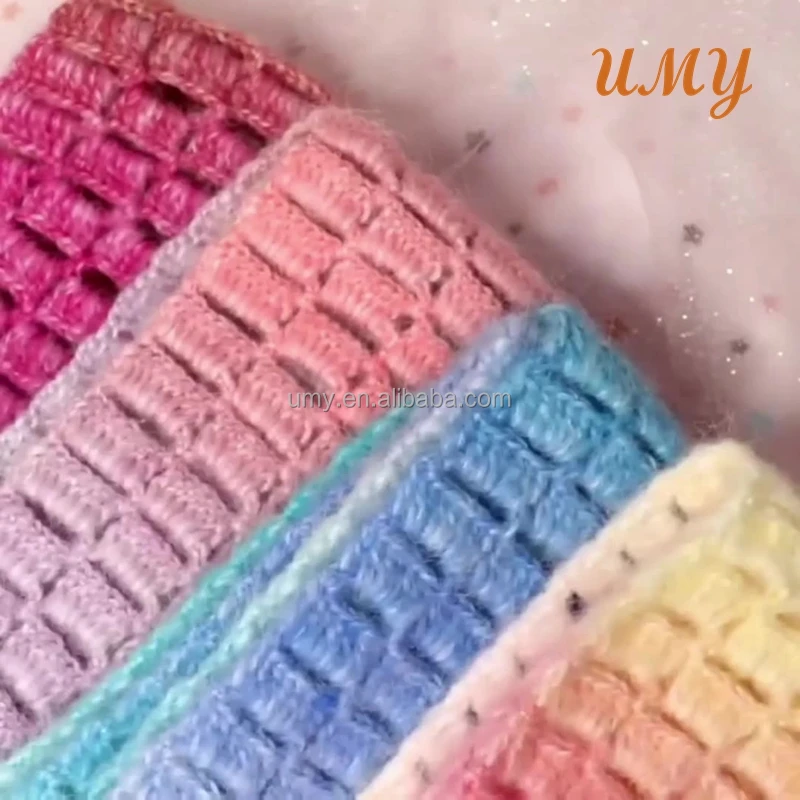 Multicolored Hilo De Tejer Fil A Crocheter Gradient Ombre Knitting Wool Rainbow Chunky Hand Knit Crochet Cake Yarn