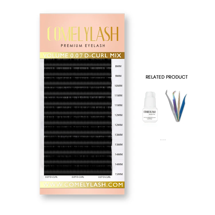 Ресницы для наращивания COMELYLASH L curl русский объем Индивидуальные ресницы частная этикетка вегана 0 07 05 без жестокости