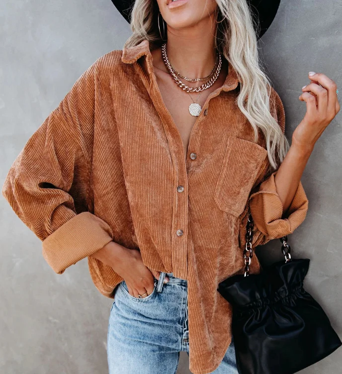 
XG4069 Fall 2020 casual oversized women shirt jackets fashion ladies coat 