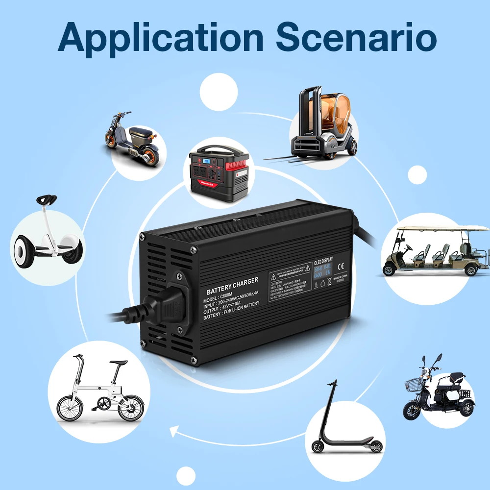 C600M 12V 24V 36V 48V 60V 72V 84V 96V Battery Charger 4.5-20A Li-Ion Chargers Motorcycle LiFePO4 Charger