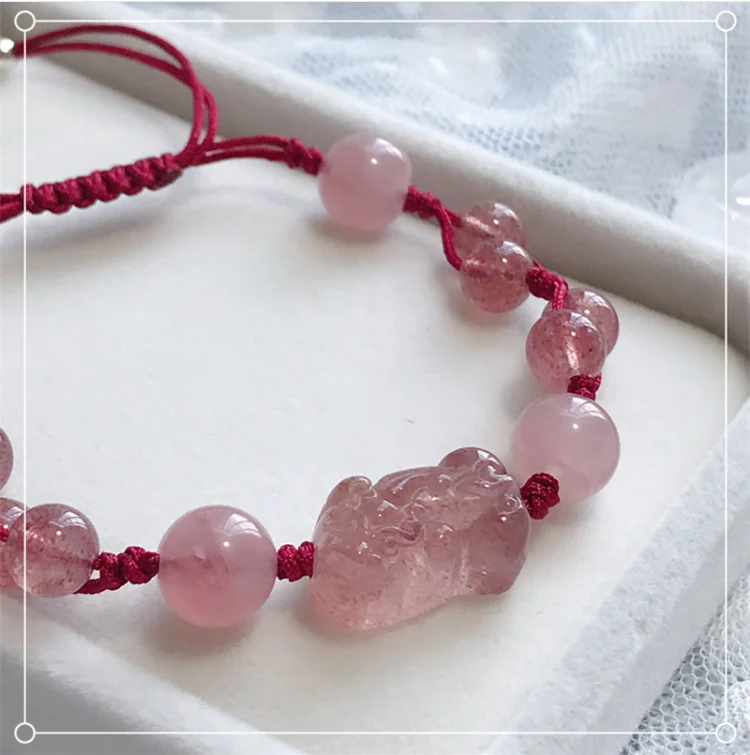 Модный брендовый розовый браслет из натурального камня, исцеляющий кристалл, украшенный бисером, мужской и женский браслет на удачу, ювелирные изделия