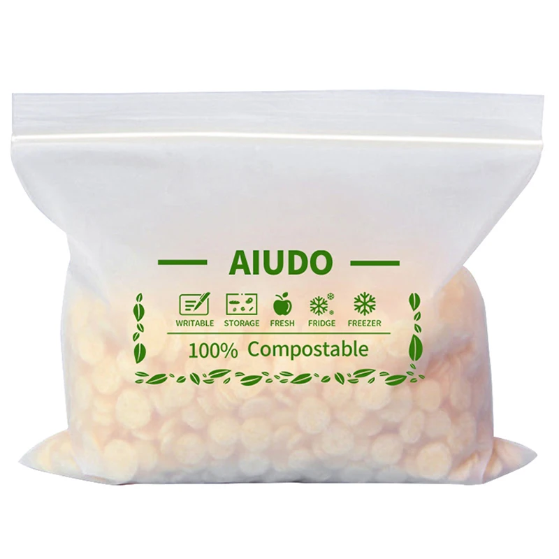 AIUDO Customise Logo Waterproof Biodegradable Food Grade 100% Ldpe Zip Lock Red Line Zipper Ziplock  Freezer Plastic Beg