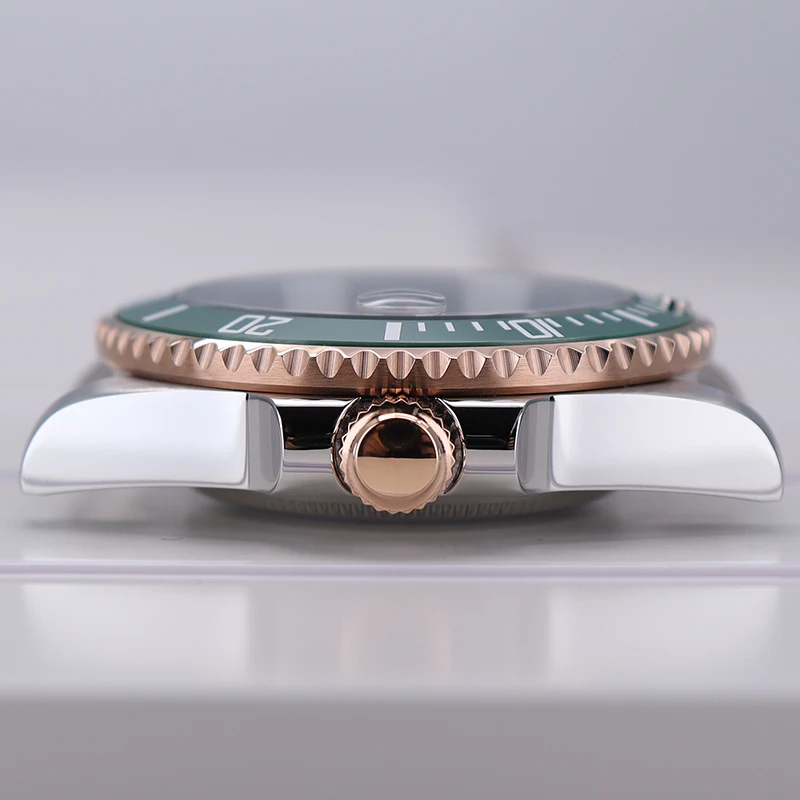 40mm modified watch case kit luminous blue Ceramic bezel insert For Seiko Nh35 NH36/38 Eta 2824 Miyota 8215 Movement 28.5mm dial