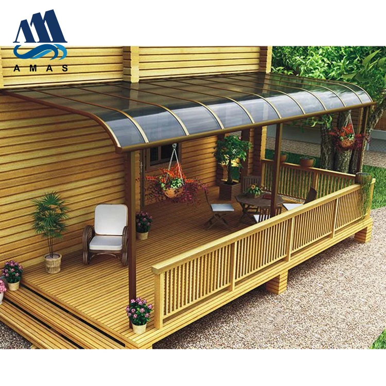 Amas All Season Canopy Powder Coated Polycarbonate Roof Awning Terrace Cover Impact Resistance Patio Cover